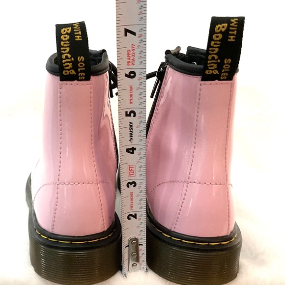 Dr Martens Pink Girls Platform Lace up Combat Grunge Booties Sz 3 - Picture 13 of 16